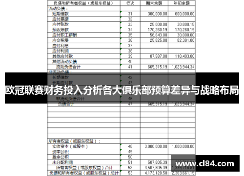 欧冠联赛财务投入分析各大俱乐部预算差异与战略布局